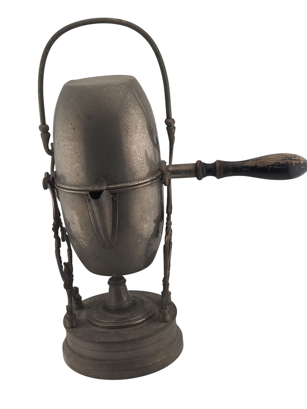Lot 209: Vintage Tilting Coffee Pot on Stand Marked FD Diri 5