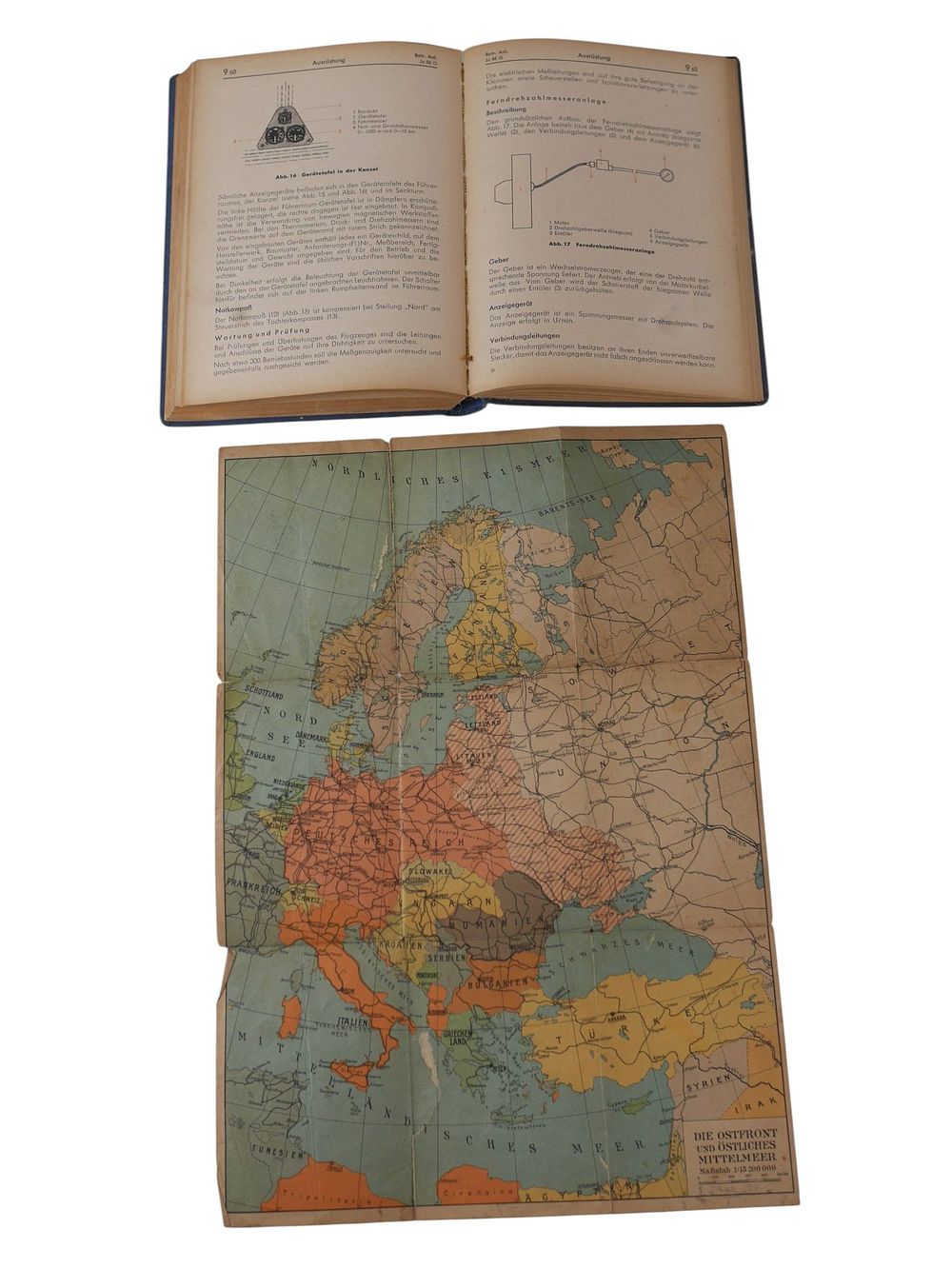 Lot 212: WW2 German Luftwaffe Ju 86 G 0 G 1 Operating Manual Dated 1939 with Map