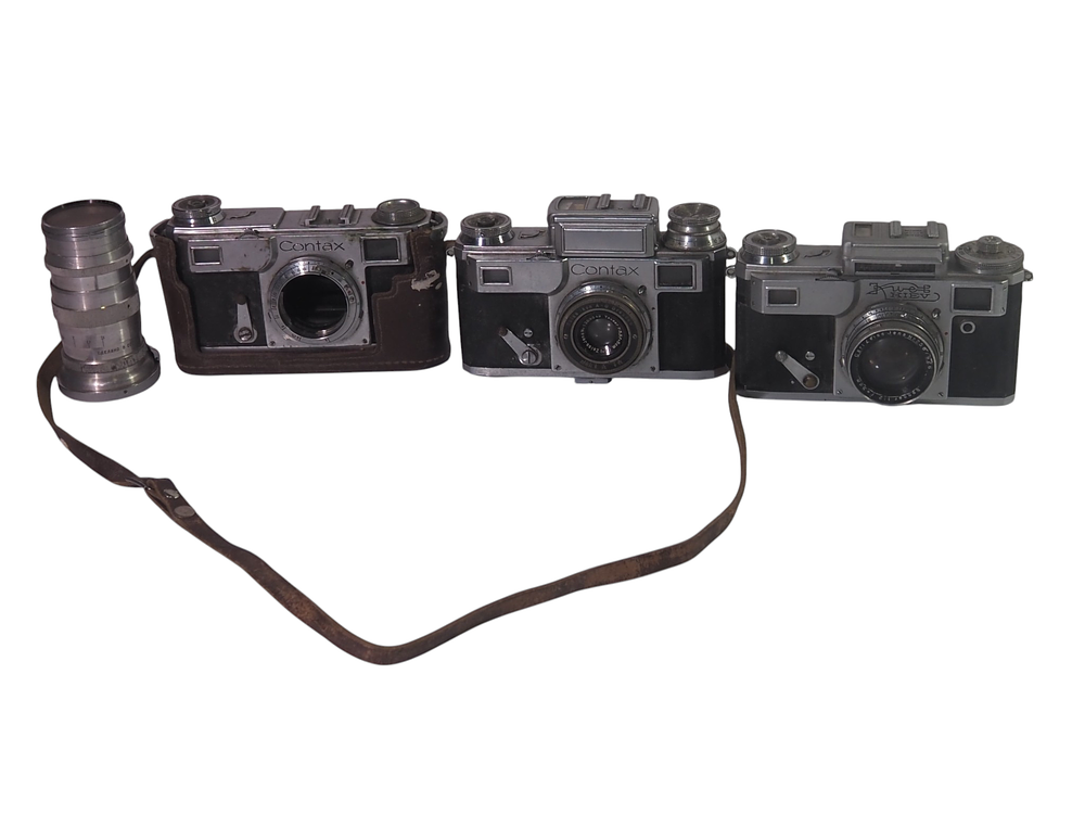 Lot 225: Three Vintage Cameras Zeiss Ikon Contax And Kiev With Jupiter Lens