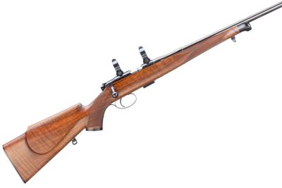 CZ A .22LR CUSTOM BOLT ACTION RIFLE Ser No 487899 Ribbed horn butt pad, raised comb 