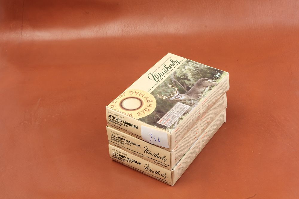 Lot 455: 60 .270 WEATHERBY MAGNUM CASES