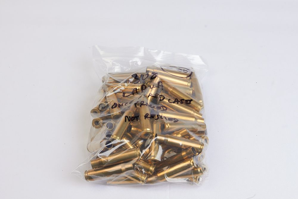Lot 674: Lapua once fired .308 de-primed cases.