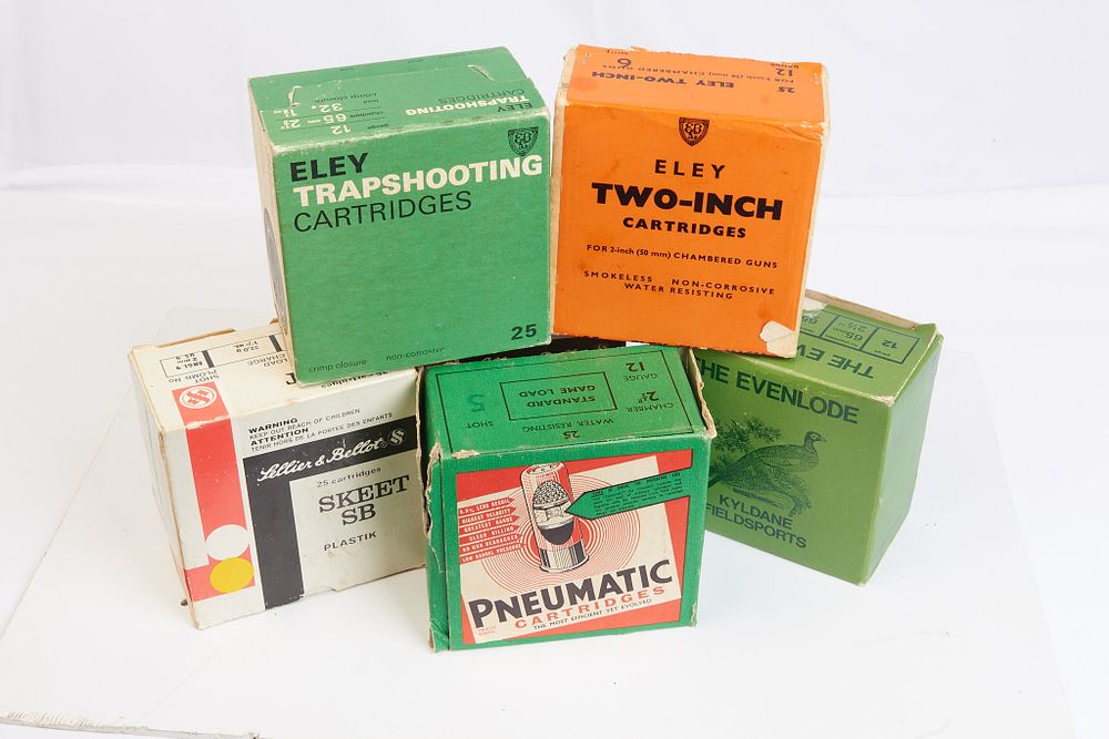 Lot 682: 6 x 12g cartridge boxes. 3 x full,...