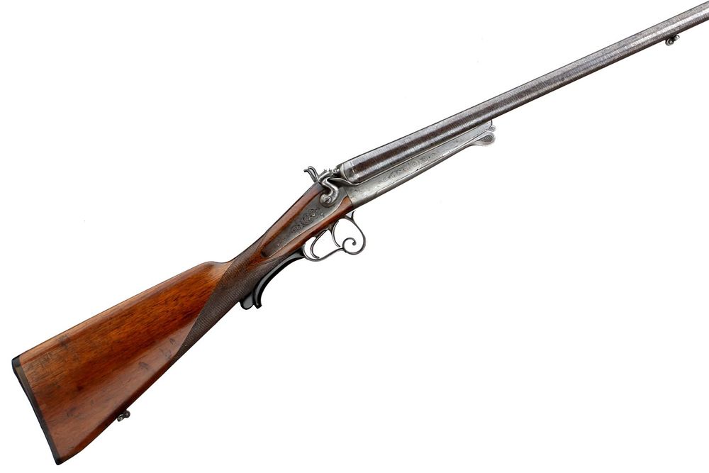 Lot 278: FRANCOTTE NIMROD
A 16-BORE DAMASCUS-BARRELLED HAMMER LEFAUCHEUX ACTION SER NO 12397.