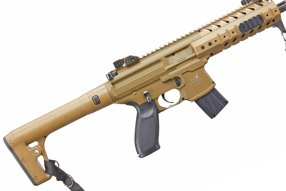 Lot 439: SIG
A .177 CAL. SIG SAUER MP CO2 SELF LOADING RIFLE. 
Ser No 16E07048.