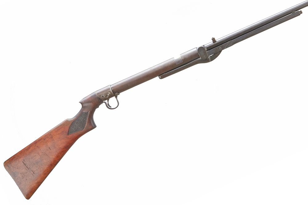 Lot 447: BSA
A .22 CAL. BSA TAP ACTION LEVER COCKING AIR RIFLE. Ser No 544236.