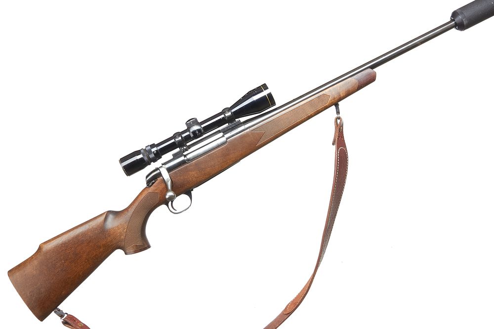 Lot 336: BSA
A 243 BOLT ACTION RIFLE C/W WILDCAT MODERATOR SER NO 11R-5929