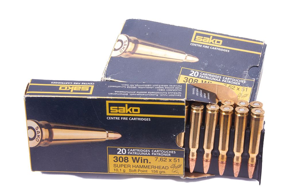 Lot 701: .308 WIN SAKO CARTRIDGES, 40 OF 156 GR, 20 OF 123 GR