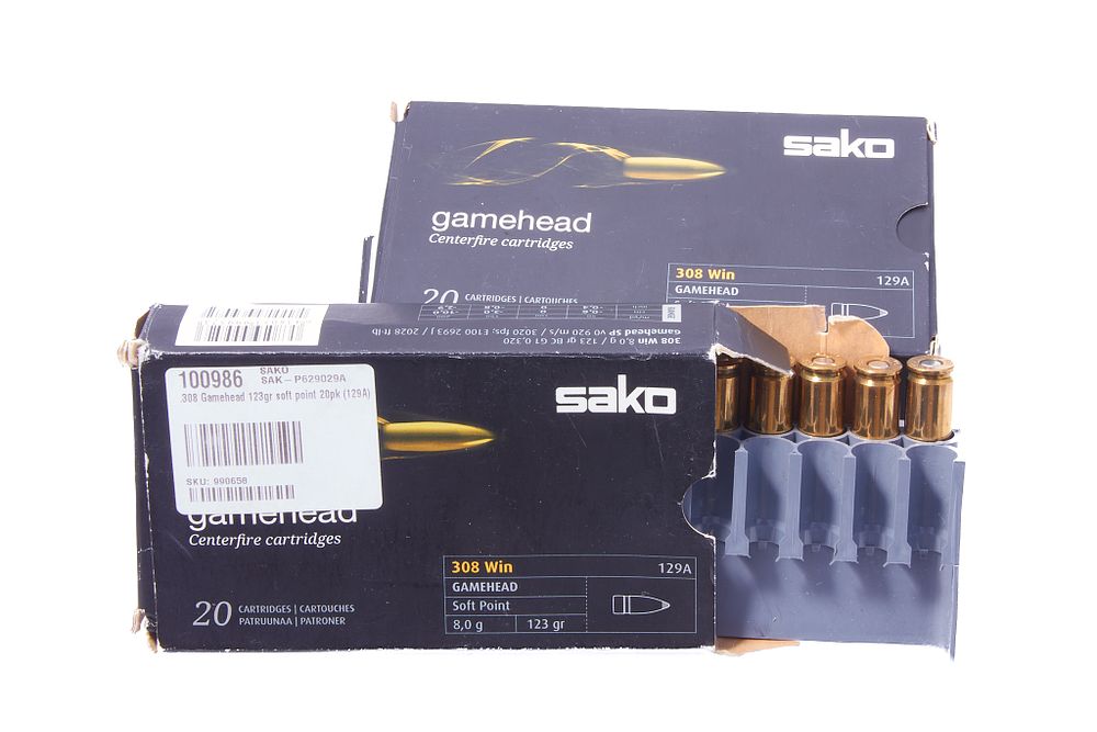 Lot 700: .308 WIN SAKO GAMEHEAD CARTRIDGES, APPROX. 45 OF
