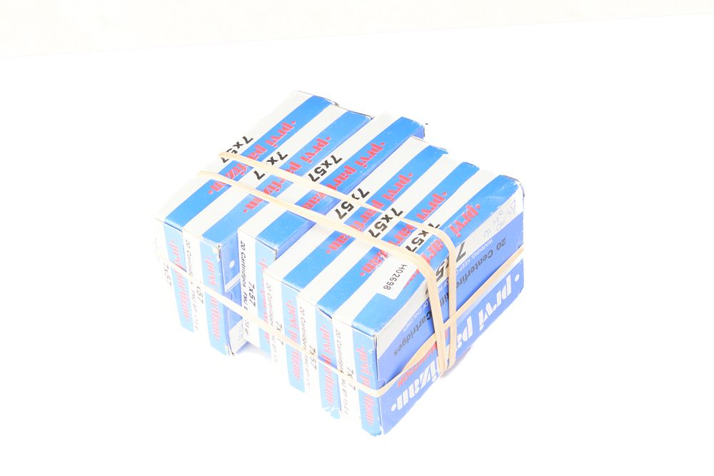 Lot 673: ONE HUNDRED AND TWENTY ROUNDS OF 7 X 57 RIFLE CARTRIDGES. IN ORIGINAL BOXES. BY PRVI PARTIZAN.