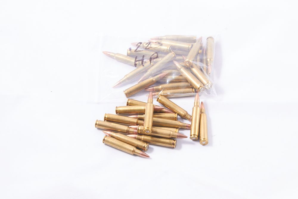 Lot 663: LOOSE .223 HP AMMUNITION, APPROX. 35 OF