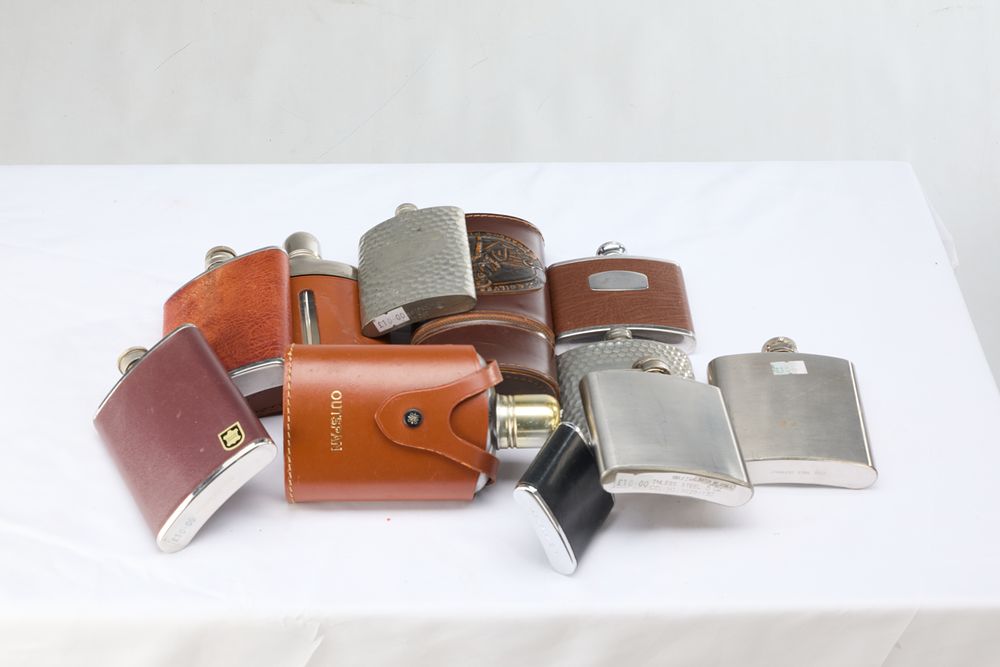 Lot 1208: ASSORTED HIP FLASKS