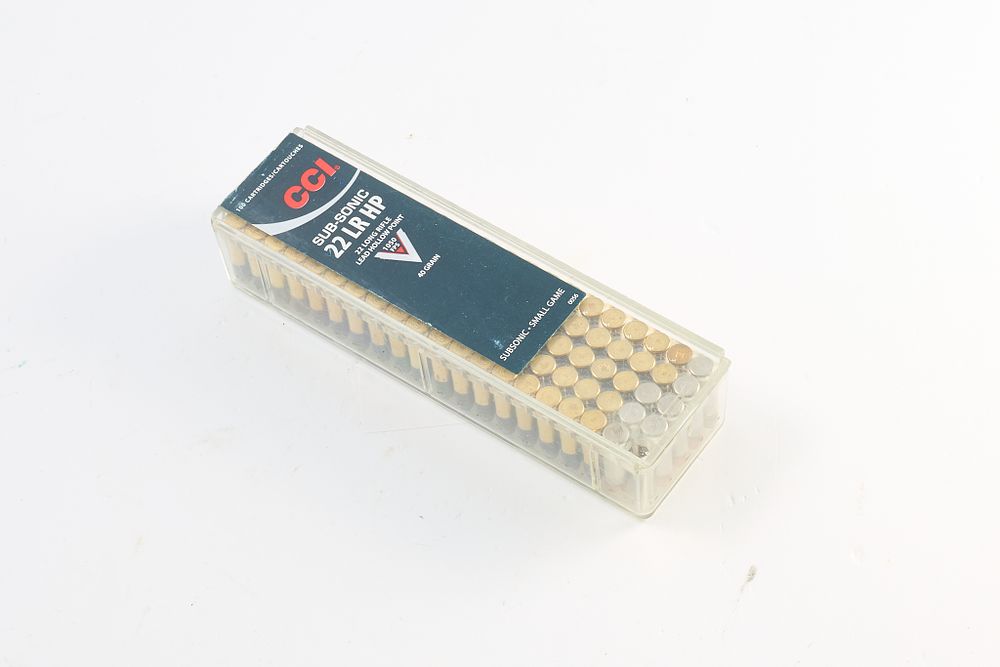 Lot 550: CCI SUBSONIC .22LR HP, 100 OF