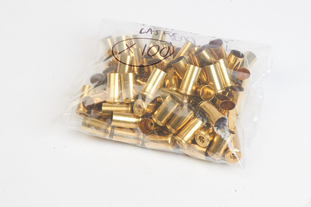 Lot 1550: 5 X REMINGTON-PETERS .45 AUTO RIM BRASS 100 OF 
 NOTE: BID PRICE WILL BE MULTIPLED BY QUANTITY (QTY) OF THE LOT.