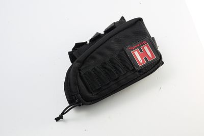 Hornady synthetic cheek piece with ammunition loops and storage pocket,