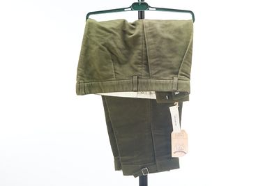 HOGGS OF FIFE MOLESKIN BREEK DARK OLIVE TROUSERS WAIST SIZE 38 MENS