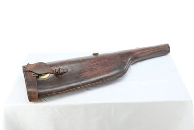 LEG OF MUTTON LEATHER CASE W/ STRAP AND LOCK