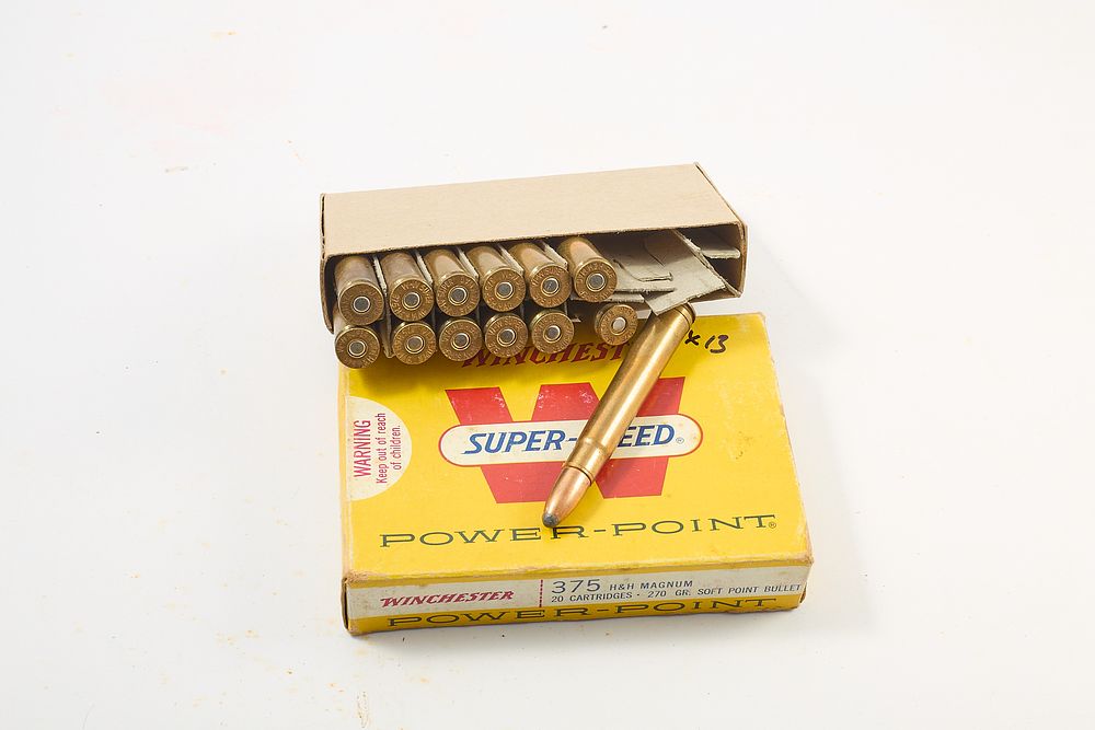 Lot 290: .375 H&H MAG 270 gr WINCHESTER 13 of;