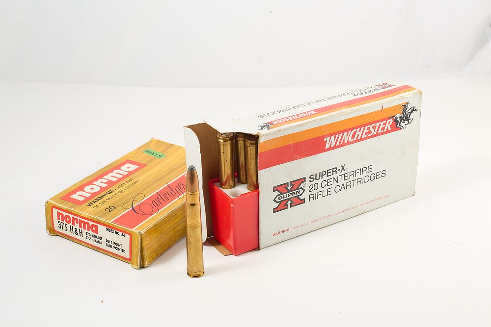 Lot 409: 375 H&H 270 gr WINCHESTER 8 of & NORMA 12 of;