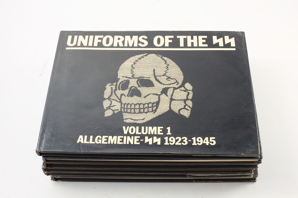 Lot 572: 6 VOLUMES OF UNIFORMS OF THE SS, ALL 1991 1ST EDITIONS EXCEPT VOL 5 IS 2ND EDITION