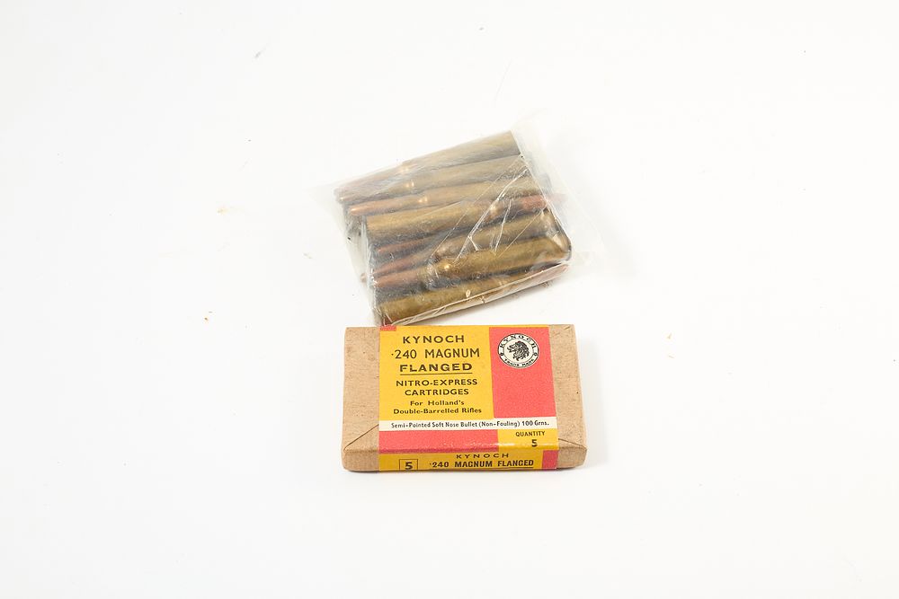 Lot 696: .240 MAGNUM FLANGED 100 gr KYNOCH & 15 ASSORTED;