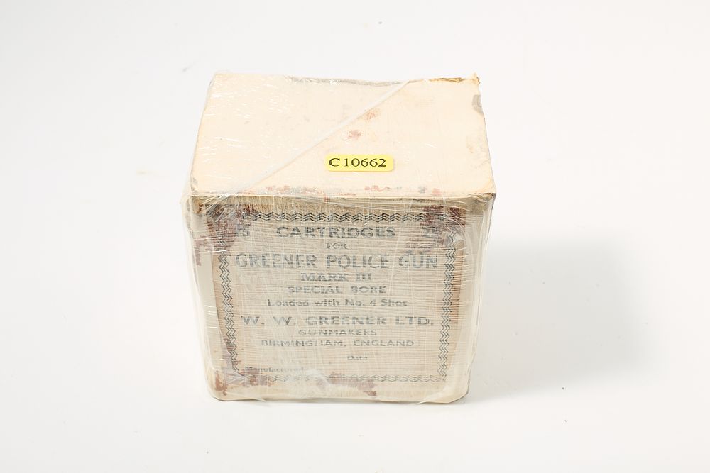 Lot 809: Brass cased with No. 4 shot, dated 06/07/55.