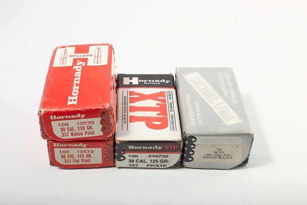 Lot 1043: 38 CAL ASSORTED BULLETS APPROX 400 of;