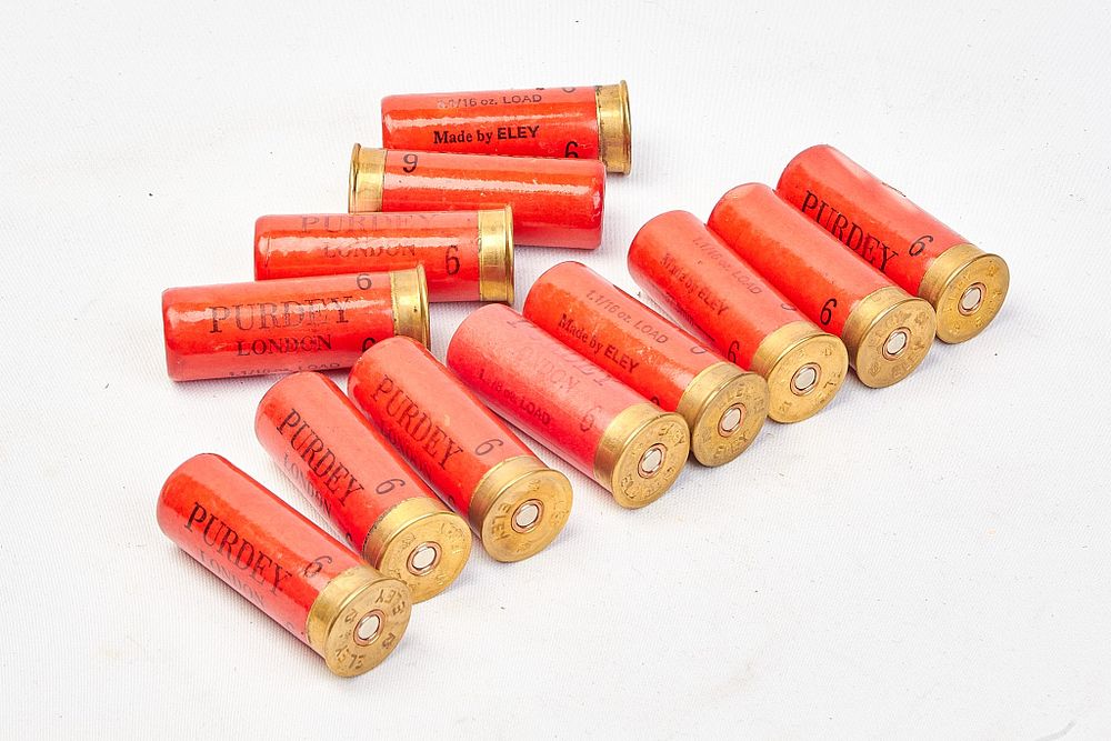 Lot 1276: PURDEY BY ELEY 12-BORE 6 PAPER CARTRIDGES 16 OF