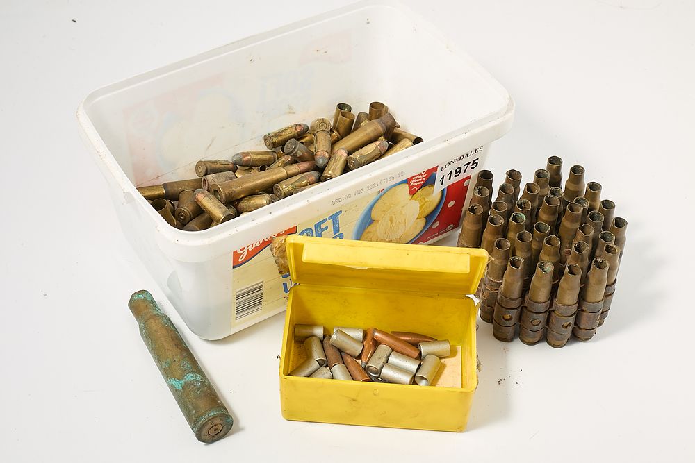 Lot 900: BRASS - US .50 1942, 9mm, 357, 7.62 LINK etc;
