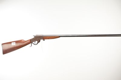 STEVENS A 9mm RF SINGLE BARREL Ser No 255. Weight 2.10kg Total 42.5in, Barrel 26.5in. Shotgun 