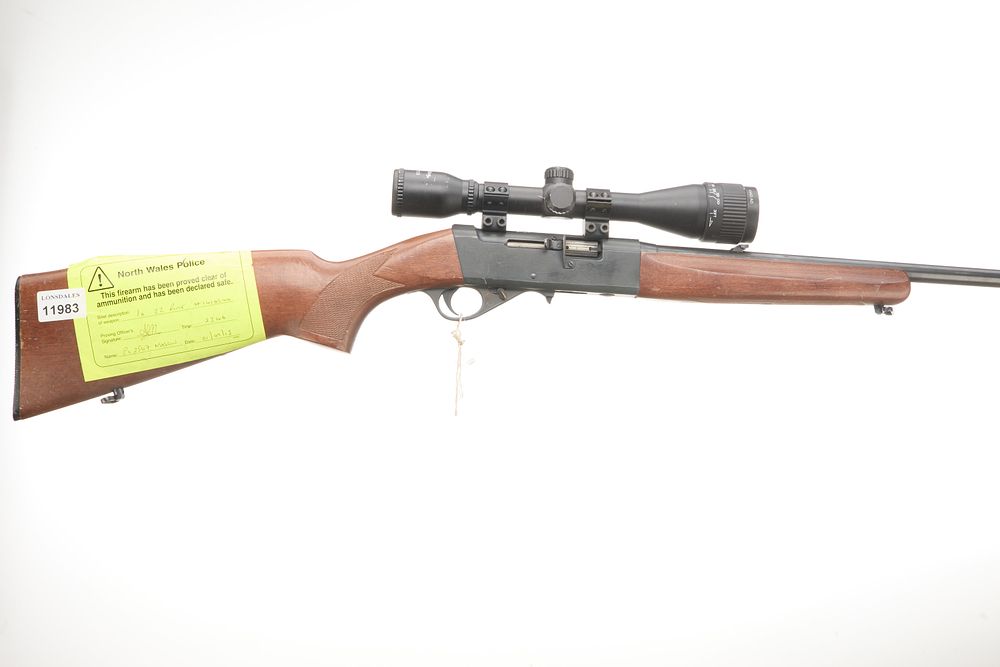 Lot 354: ANSCHUTZ A Mod 525 .22 LR SEMI-AUTO WITH NIKKO STERLING SCOPE Ser No 1416246
