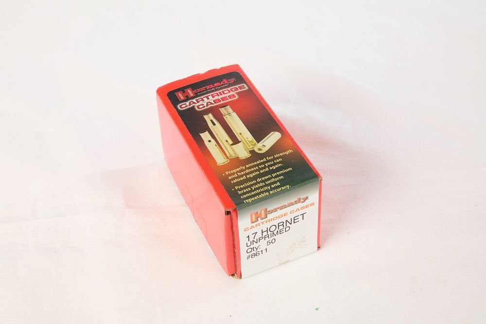 Lot 478: 17 HORNET UNPRIMED HORNADY, 50 OF