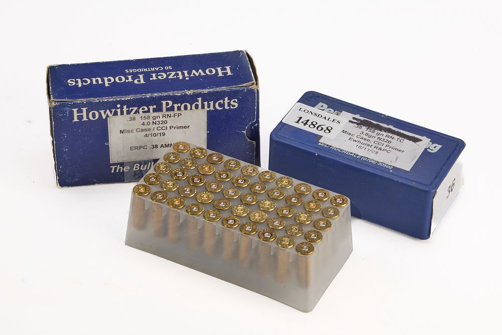 Lot 283: ASSORTED FIRED .38 SPL CASES, 100 OF