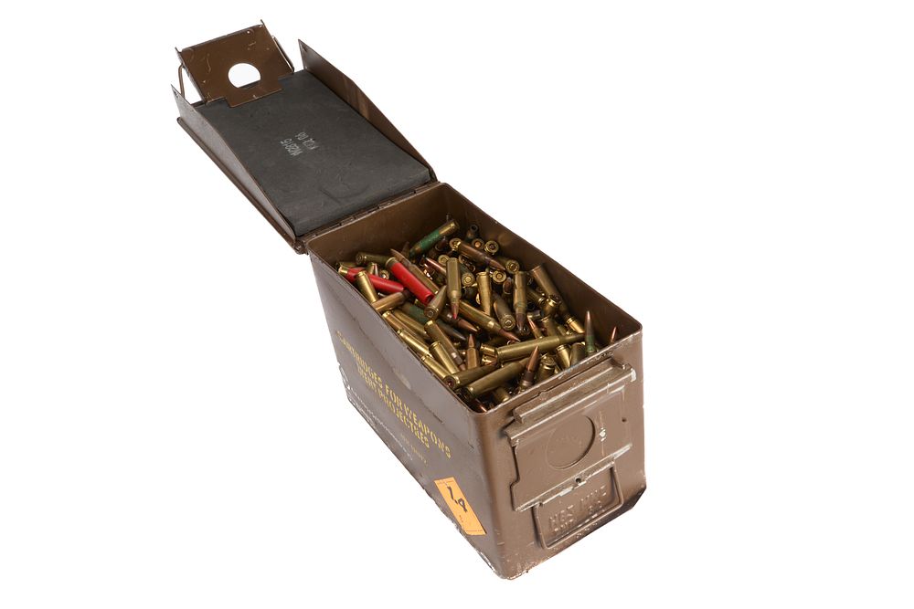 Lot 167: ASSORTED AMMUNITION, 15KG IN METAL AMMO TIN