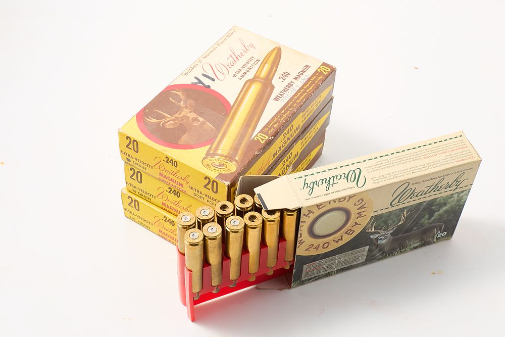 Lot 300: .240 WEATHERBY MAGNUM CASES, 80 OF, 5 PRIMED