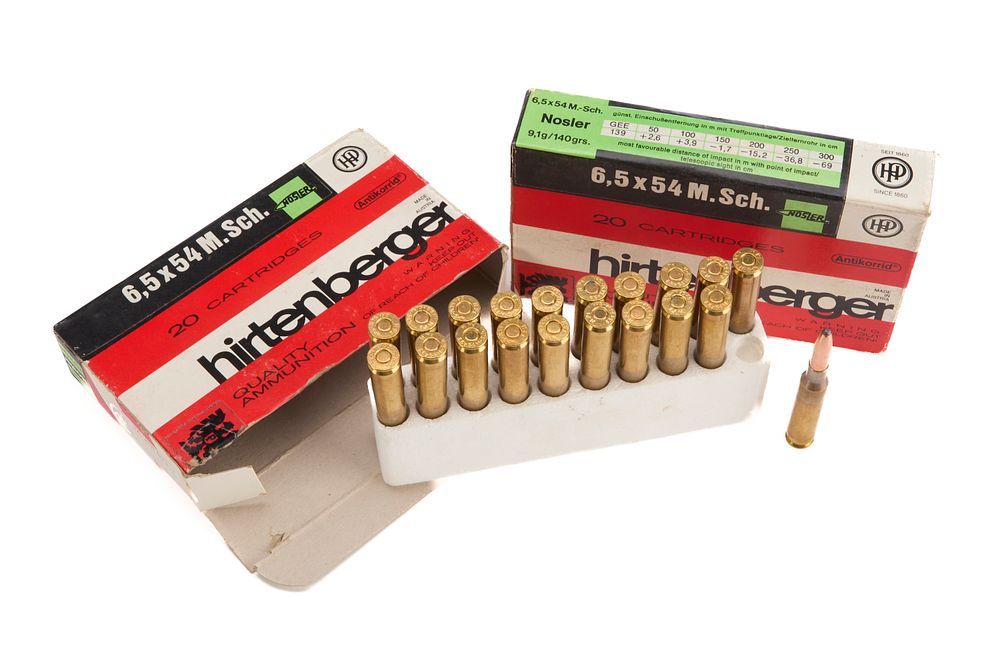 Lot 162: HIRTENBERGER PATRONEN 6.5X54 MANNLICHER SCHOENAUER 140gr, 40 OF