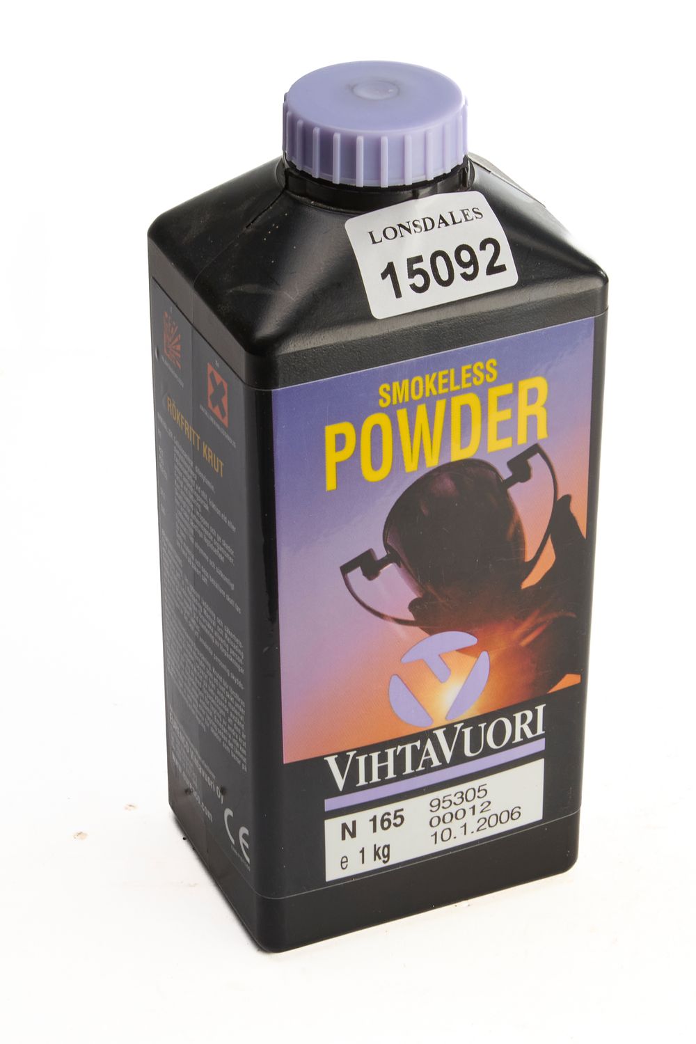 Lot 260: VIHTAVUORI SMOKELESS POWDER N165, OPEN, 0.96KG