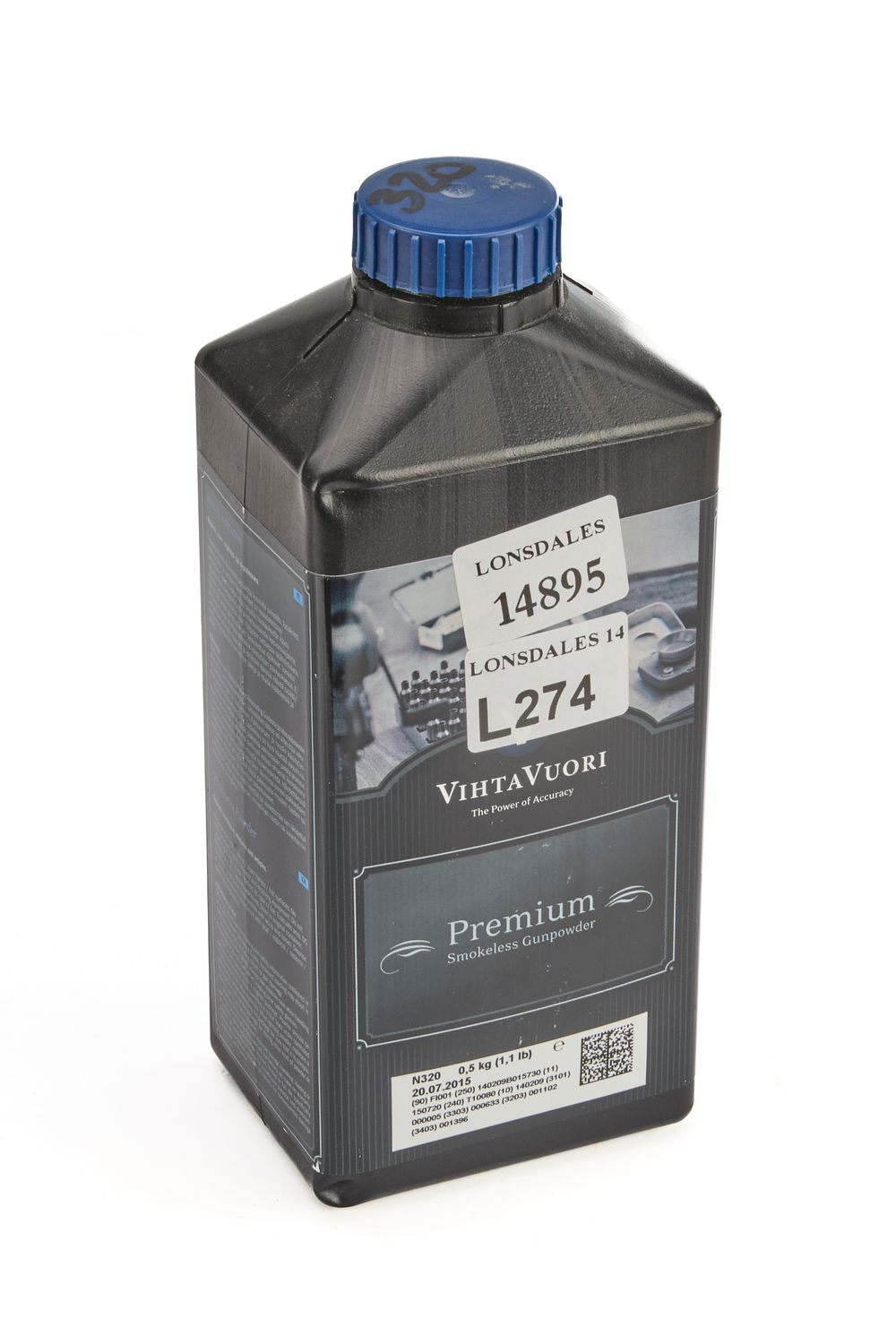 Lot 274: TUB OF POWDER MARKED N320, 0.5KG