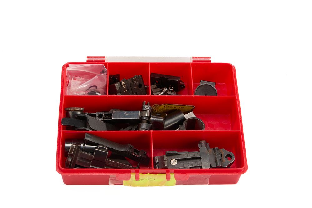 Lot 454: BOX OF ASSORTED RIFLE SIGHTS