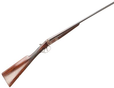 BELGIAN A .410 BOXLOCK EJECTOR Ser No 605;. Chequered butt, straight grip and forend. Top lever 