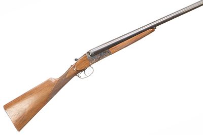 LINCOLN A 12-BORE BOXLOCK EJECTOR Ser No 76383;. Wooden chequered butt, chequered straight grip 