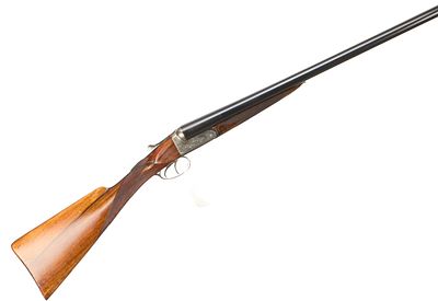 HARDY BROTHERS A 12-BORE BOXLOCK EJECTOR Ser No NVSN;. Ribbed extension to butt, chequered 