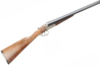 INGRAM A 12-BORE BOXLOCK EJECTOR Ser No AK197/H21864;. Ebonite butt, chequered straight grip and 