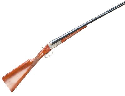 GOROSABEL A 12-BORE BOXLOCK EJECTOR Ser No PG104424;. Wooden chequered butt, chequered straight 