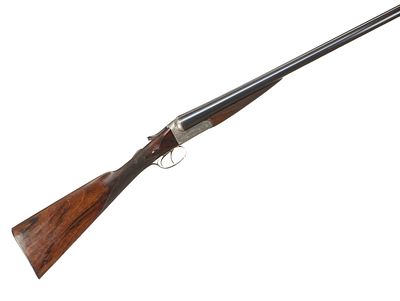 CHARLES INGRAM A 12-BORE BOXLOCK EJECTOR Ser No A5374;. Ribbed, horn butt, chequered straight 