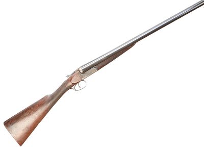 ARMY & NAVY A 12-BORE BOXLOCK EJECTOR Ser No 68302;. Ribbed butt, chequered straight grip and 