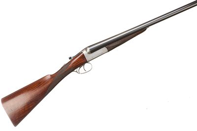 C HELLIS 12-BORE BOXLOCK EJECTOR Ser No 4211. Ribbed butt, chequered straight grip and forend. 