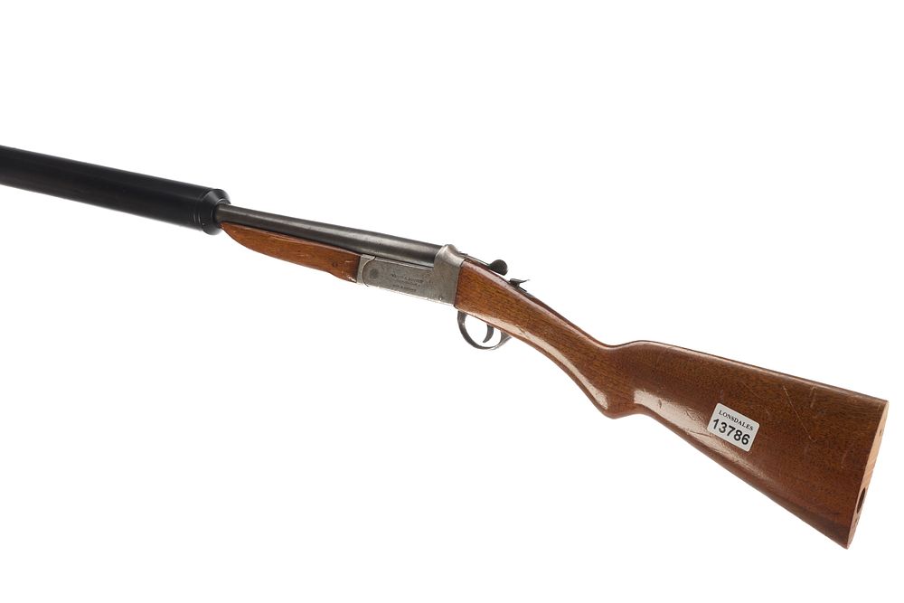Lot 308: WEBLEY & SCOTT A 12 -BORE SINGLE BARREL WITH MODERATOR Ser No 57765