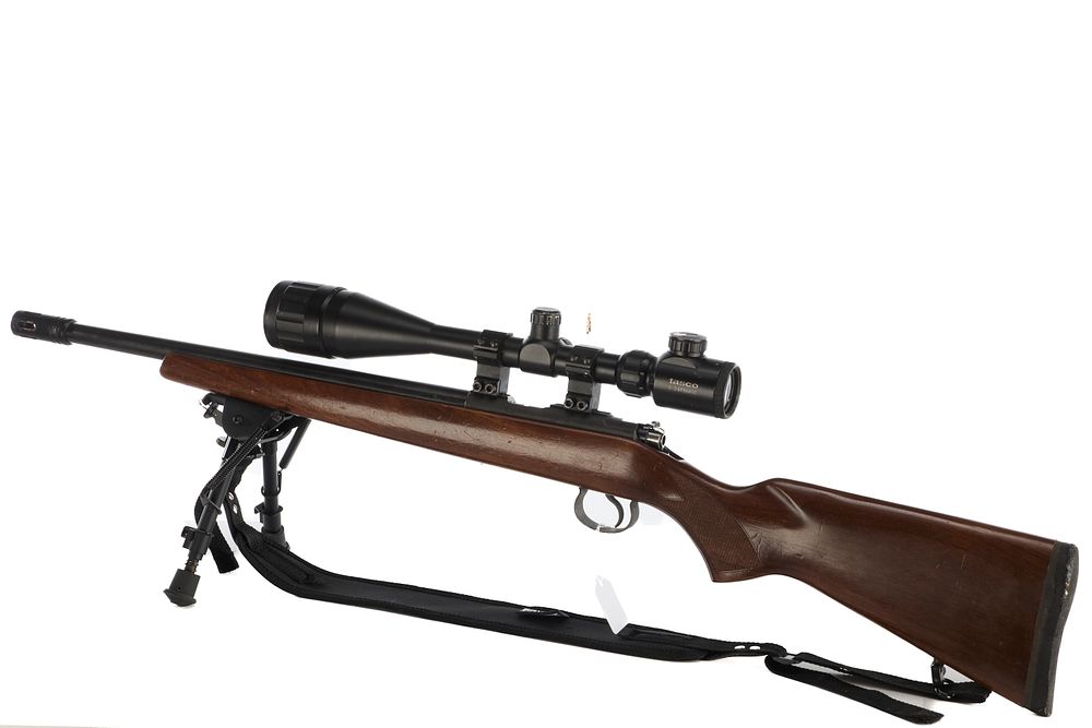 Lot 418: CZ A 22LR BOLT ACTION WITH TASCO 6-24 X 50 AOE SCOPE AND BI-POD Ser No A426041