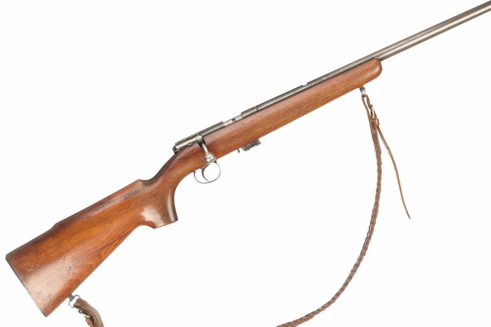Lot 435: BSA A Mod SUPERSPORT-FIVE .22LR BOLT ACTION RIFLE WITH MODERATOR AND LEATHER SLING Ser No 7810SB